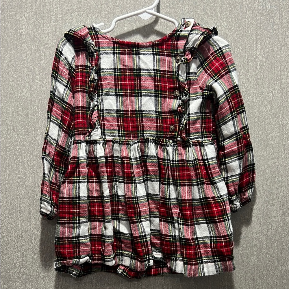Plaid Kids Casual Dress - Red and White